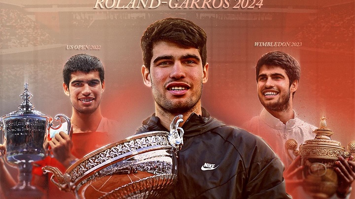 Kết quả chung kết đơn nam Roland Garros 2024: Alcaraz trở thành tân vương Pháp Mở rộng